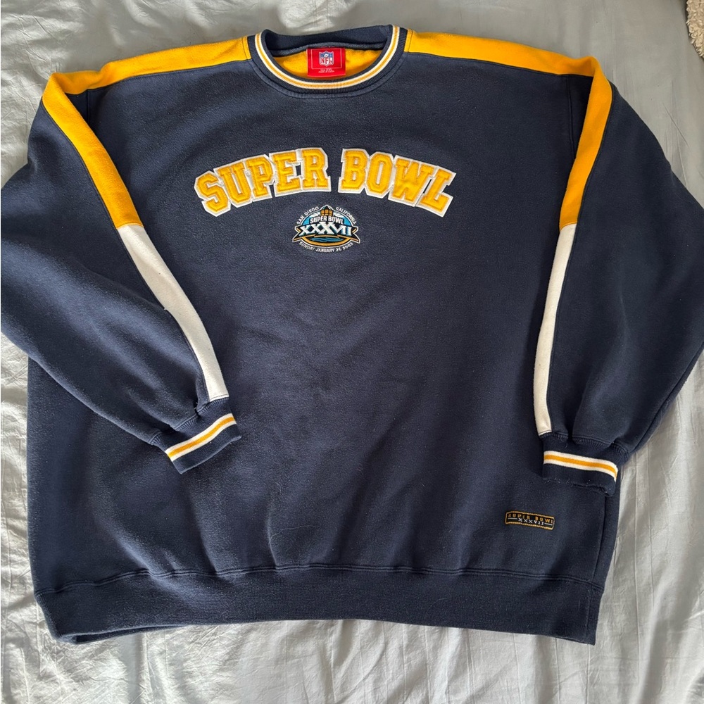 NFL Super Bowl Navy and Yellow Crewneck Sweater